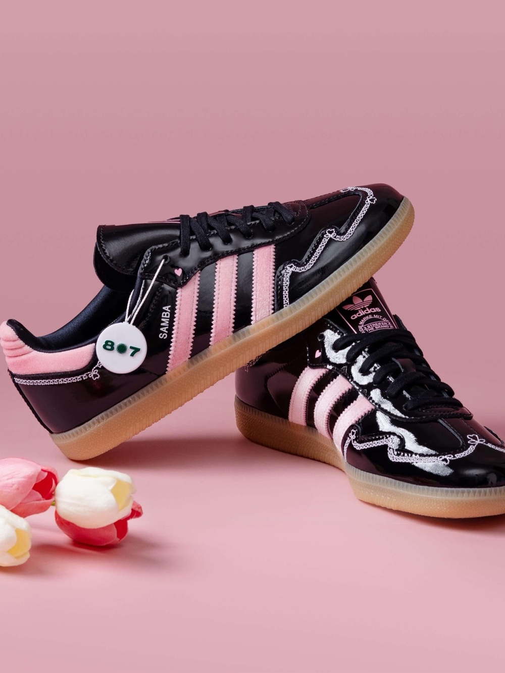 adidas Samba Sneakers in Black & Pink adidas Originals Samba OG preschool and GS - Picture 1 of 7
